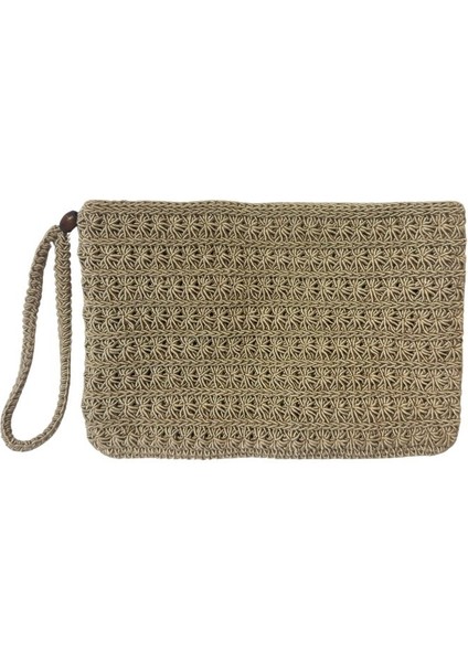 0764 El Örgüsü Pamuk Polyester Portföy Çanta - 25 x 17 cm
