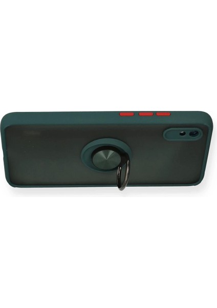 Bfs Xiaomi Redmi 9A Kılıf Montreal Yüzüklü Silikon Kapak - Yeşil modelleri