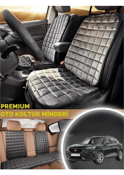 Cupra Formentor Koltuk Minderi Ortopedik Cepli Araç ve Kılıf Seti – Tam Uyumlu, Antrasit Renk, Konforlu Tasarım