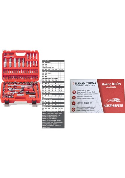 -HK- Arm Profesyonel 108 Parça Lokma Takımı Seti | 1/2 ve 1/4 Cırcırlı Anahtar Uç Seti