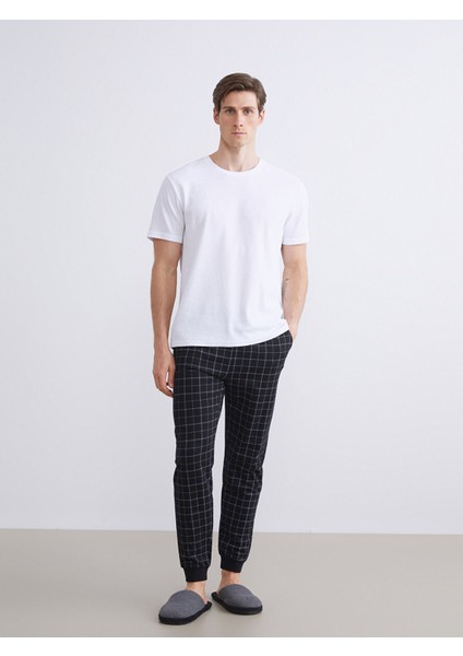 Yeni Sezon Standart Kalıp Ekose Erkek Pijama Alt