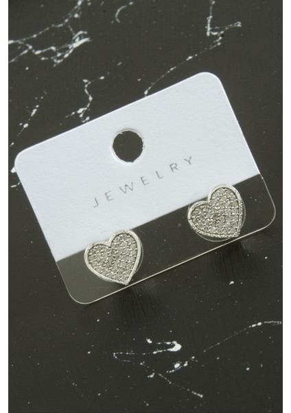 Ds-Derin Kalp Zirkon Taşlı Küpe-Gümüş Rengi fiyatları