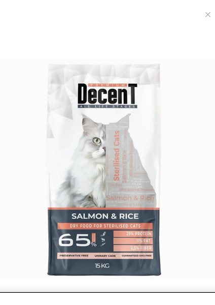 Decent Sterilised Somon Balıklı Kısırlaştırılmış Kedi Sı 15 kg