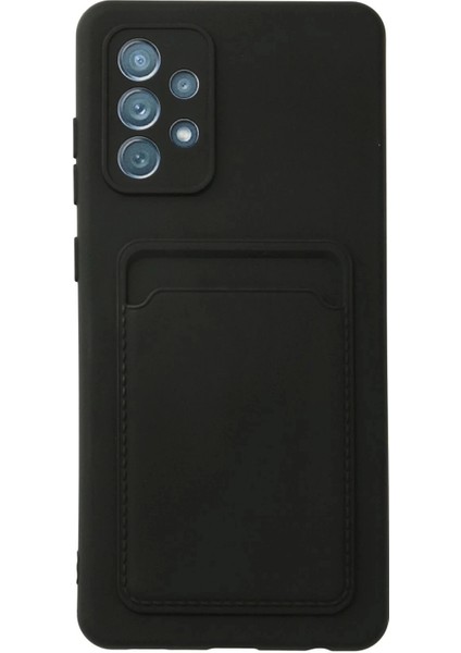 Bfs Samsung Galaxy A72 Kılıf Kelvin Kartvizitli Silikon - Siyah