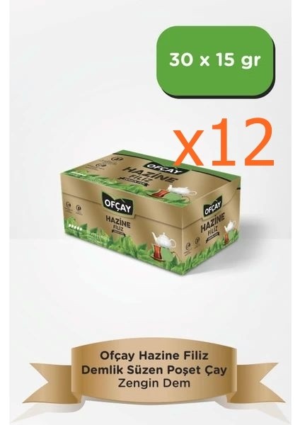 Hazine Filiz(Zengin Dem 30X15 gr X12 Pk) Demlik Poşet- 1koli