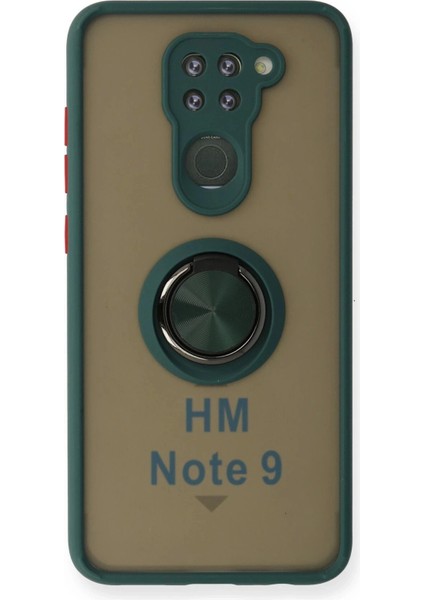 Bfs Xiaomi Redmi Note 9 Kılıf Montreal Yüzüklü Silikon Kapak - Yeşil