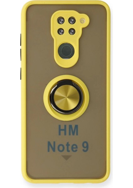 Bfs Xiaomi Redmi Note 9 Kılıf Montreal Yüzüklü Silikon Kapak - Sarı