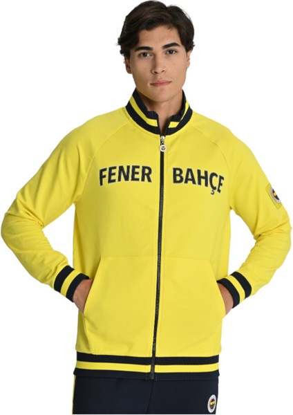 Sarı Tribün Uv Baskılı Arma Detay Erkek Sweatshirt modelleri