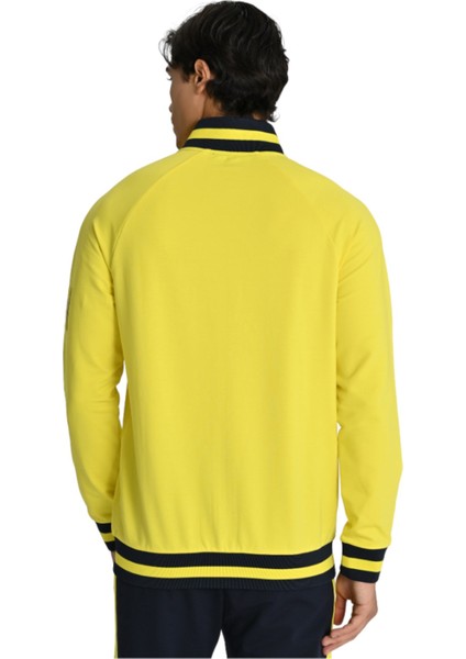 Sarı Tribün Uv Baskılı Arma Detay Erkek Sweatshirt