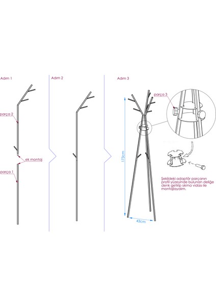 Tripod Portmanto – Metal Askılık Ayaklı Elbise Askısı Modern Tasarım fiyatları