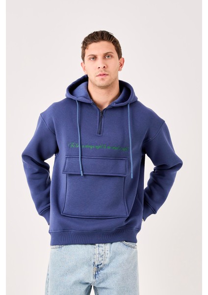 X-4005 Kapüşonlu Yarım Fermuarlı Sweat fiyatları