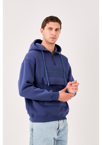 X-4005 Kapüşonlu Yarım Fermuarlı Sweat modelleri