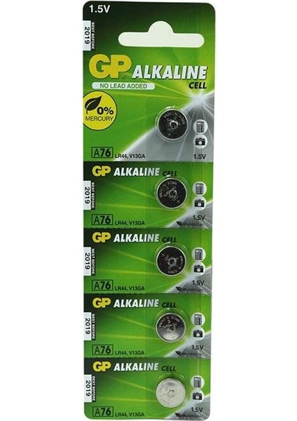 Gp A76 LR44 Kartela 5'li Pil