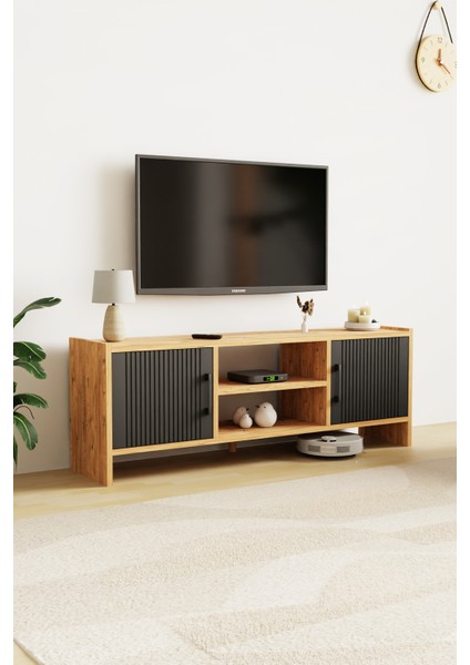 Molde Modern Tv Sehpası Mdf Membran Kapaklı Raflı Tv Ünitesi Televizyon Sehpası fiyatları