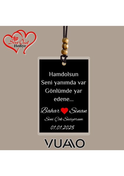 Kişiye Özel Isimli, Fotoğraflı ve Sözlü Araba Süsü - Araba Dikiz Aynası Süsü - Size Özel Hediye