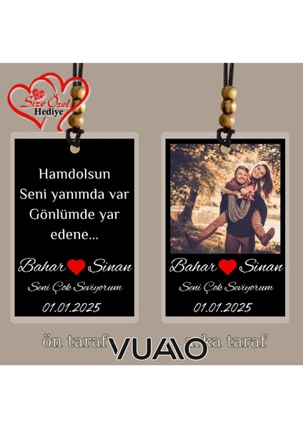 Kişiye Özel Isimli, Fotoğraflı ve Sözlü Araba Süsü - Araba Dikiz Aynası Süsü - Size Özel Hediye modelleri