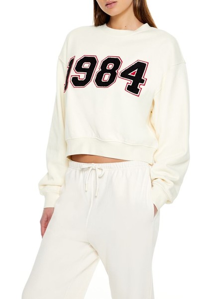 1984 Yazılı Patchwork Sweatshirt