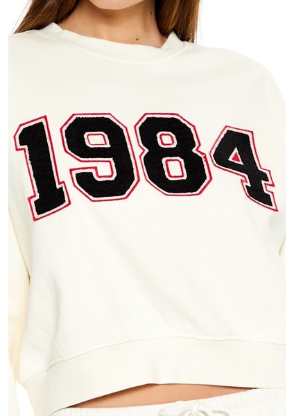 1984 Yazılı Patchwork Sweatshirt indirimleri