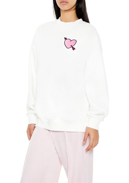 Sırt Detayı Baskılı Sweatshirt