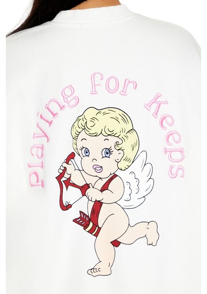 Sırt Detayı Baskılı Sweatshirt