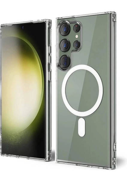 Bfs Samsung Galaxy S23 Ultra Kılıf Magneticsafe Şeffaf Silikon - Şeffaf fiyatları