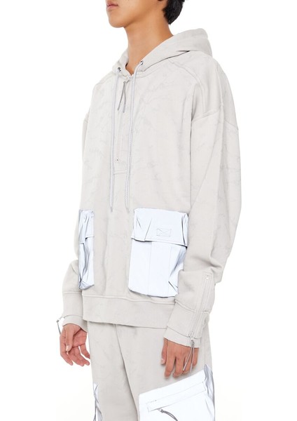 Yarım Yaka Kapüşonlu Sweatshirt