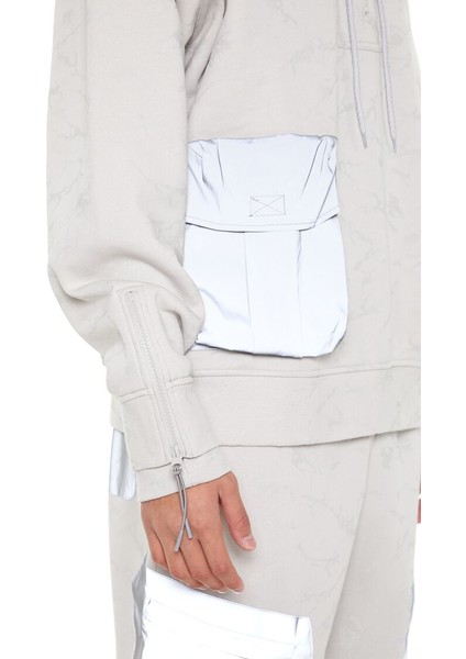 Yarım Yaka Kapüşonlu Sweatshirt