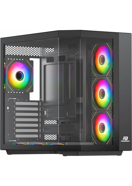 PB-A4375B 750W 80+ Bronz USB 3.2 Argb Atx Mid Tower Siyah Kasa