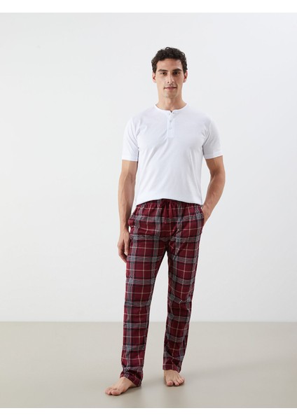 Yeni Sezon Standart Kalıp Ekose Erkek Pijama Alt