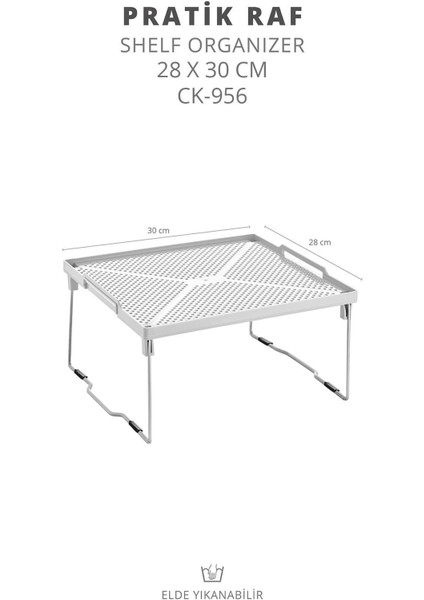 2’li Metal Ayaklı Tek Katlı Raf Düzenleyici – 28X30 Cm, Dayanıklı, Pratik Dolap Içi Raf Organizer modelleri