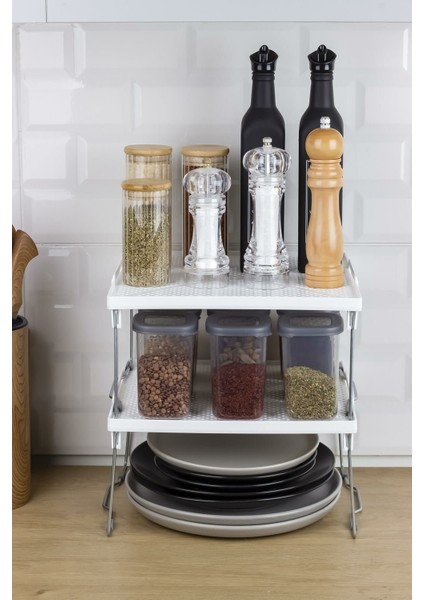 2’li Metal Ayaklı Tek Katlı Raf Düzenleyici – 28X30 Cm, Dayanıklı, Pratik Dolap Içi Raf Organizer indirimleri