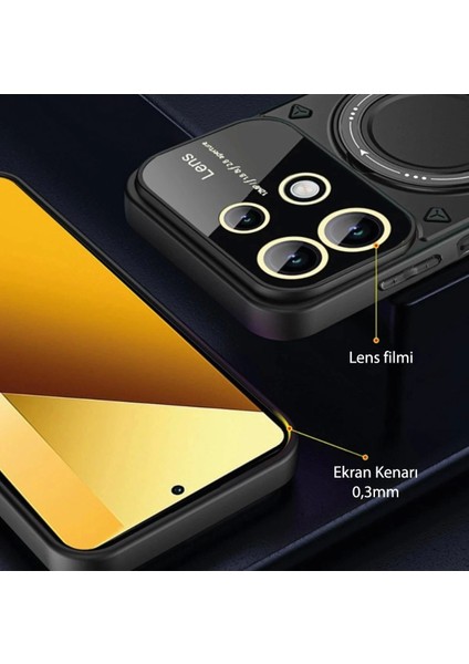 Bfs Xiaomi Redmi Note 13 4g Kılıf Joy Lens Standlı Kapak - Mor modelleri