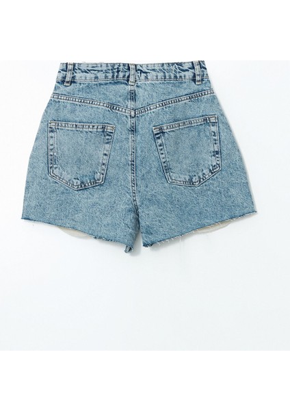 Yeni Sezon Yüksek Bel Dar Fit Kadın Jean Şort indirimleri