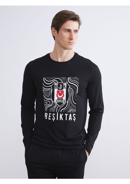Yeni Sezon Standart Kalıp Beşiktaş Baskılı Erkek Taraftar Pijama Takımı