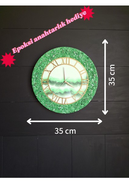 Duvar Saati - 35CM - Modern Dekoratif Duvar Saati - Epoksi Duvar Saati - El Yapımı Duvar Saati