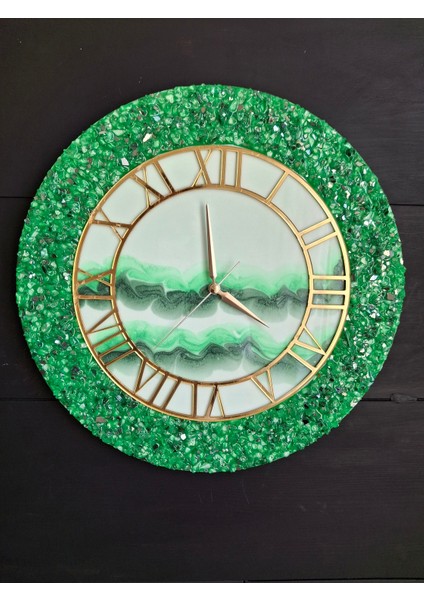 Duvar Saati - 35CM - Modern Dekoratif Duvar Saati - Epoksi Duvar Saati - El Yapımı Duvar Saati fırsatları