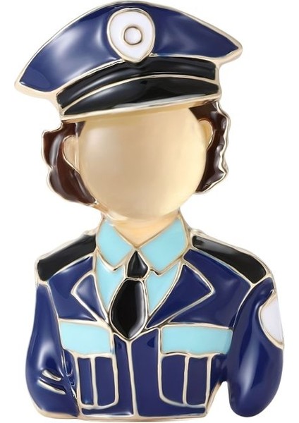 1742 Mineli Kadın Polis Broş / Yaka Iğnesi