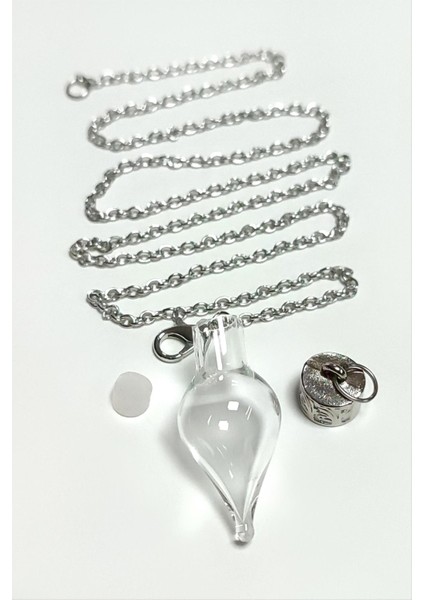 Ds-Derin Metal Kapaklı Boş Fanus Canlı Kolye-Gümüş Rengi modelleri