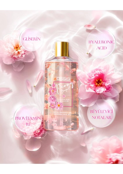 Peony Bouquet Hyaluronic Acid & Provitamin B5 Nemlendirici Yapraklı Duş Jeli 500 ml fiyatları