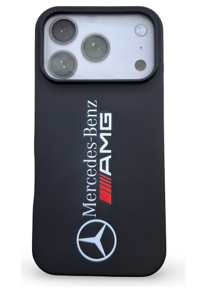 iPhone 17 Pro Uyumlu Yüksek Kaliteli Mercedes Tasarım Baskılı Içi Kadife Premium Silikon Kılıf
