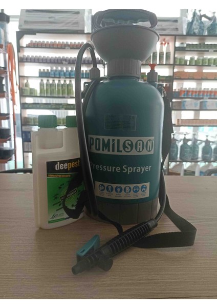 5 Lt Manuel Pompa ve Deepest 500 ml Kahverengi Kokarca Ilacı