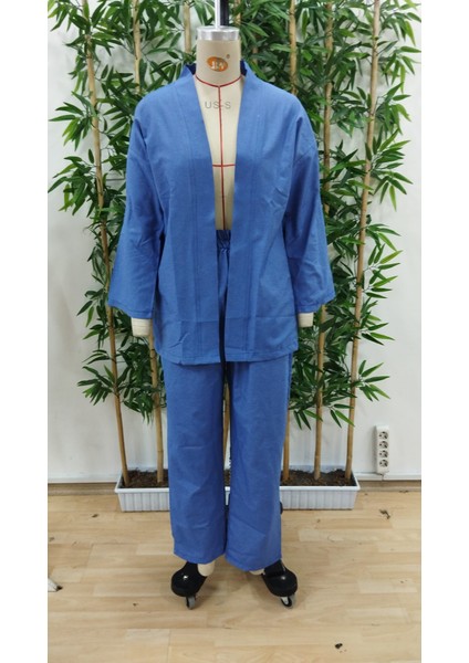 Kadın Önü Açık Ceket ve Pantolon Dokuma Kumaş Ikili Takım fırsatları