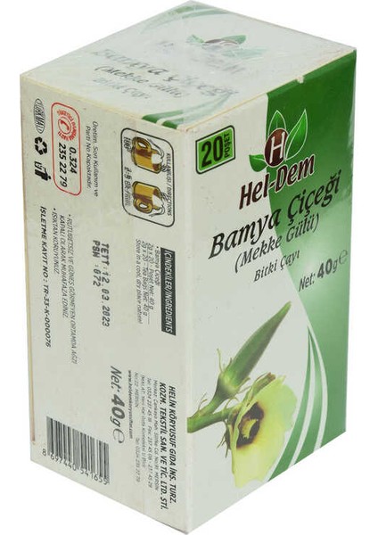 Bamya Çiçeği Mekke Gülü Çayı 2 gr x 20 Süzen Poşet 40 gr modelleri