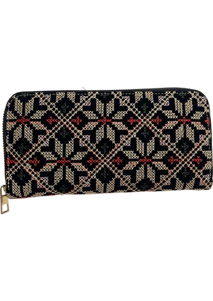 Filistin Geleneksel Gold Nakışlı Tek Fermuarlı Kadın Büyük Cüzdeni 20*10 cm A100018 fiyatları