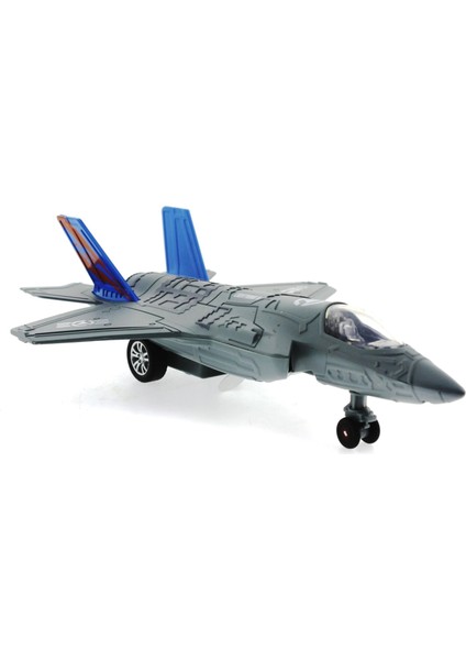 Çek Bırak Metal F-35 Benzeri Gri Savaş Uçağı Sesli Işıklı