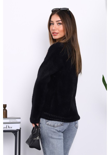 Siyah Angora Yumoş Triko Hırka fırsatları