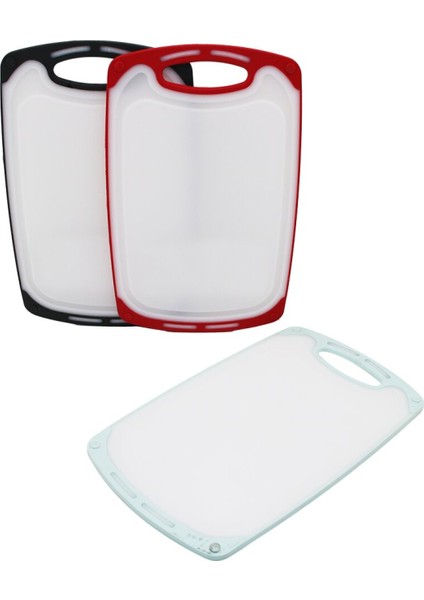 40x24cm Büyük Plastik Kesim Panosu Kaymaz Silikon Kenarlık - 10mm Kalınlık (4915) Go-53-vice/(1395)