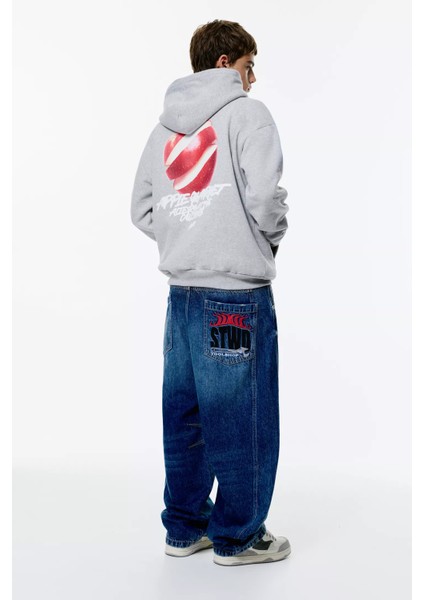 Erkek Stwd Baskılı Sweatshırt Oversize fırsatları