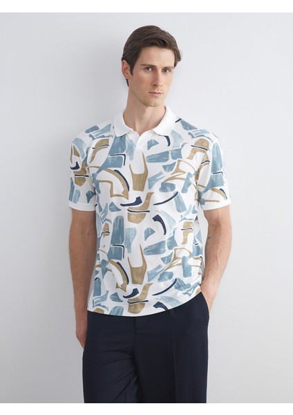 Yeni Sezon Polo Yaka Desenli Pike Erkek Tişört