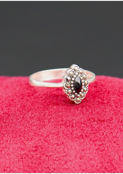 925 Ayar Kadın Gümüş Oltu Taşı Yüzük SY00046 modelleri